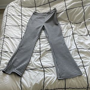 Flare checkered pants